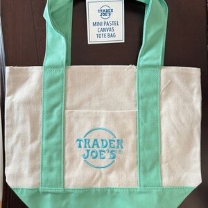 Trader Joe's Mini Pastel Canvas Tote Bag